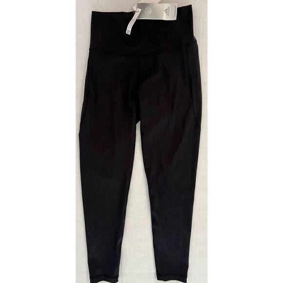 ADIDAS Women's Sz XSmall YOGA Studio 7/8 High-Rise Tight Leggings NWT Black - Picture 1 of 14